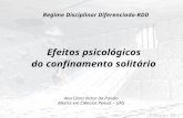 Regime Disciplinar Diferenciado-RDD Efeitos psicológicos do confinamento solitário Ana Clara Victor da Paixão Mestre em Ciências Penais – UFG.