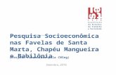Pesquisa Socioeconômica nas Favelas de Santa Marta, Chapéu Mangueira e Babilônia Setembro, 2010. (Projeto financiado pela CNSeg)