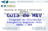 Guia de M&V Programa de Eficiência Energética Regulado Pela ANEEL – PEE Workshop de Medição & Verificação - M&V2014 Protocolo Internacional de Medição.