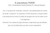 A arquitetura TCP/IP TCP = Transmission Control Protocol, IP = Internet Protocol TCP – È um protocolo “connection –oriented” ( com estabelecimento de circuito)