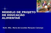 MODELO DE PROJETO DE EDUCAÇÃO ALIMENTAR Nutti. MSc. Maria de Lourdes Marques Camargo.