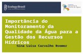 Importância do Monitoramento da Qualidade da Água para a Gestão dos Recursos Hídricos Gina Luísa Carvalho Boemer.