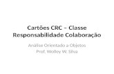 Cartões CRC – Classe Responsabilidade Colaboração Análise Orientado a Objetos Prof. Wolley W. Silva.