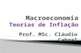 Prof. MSc. Cláudio Cabral.  A inflação é um aumento sustentado no nível de preços; ao contrário de um aumento de uma vez por todas nos preços.  Inflação.
