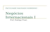 FACULDADE MACHADO SOBRINHO Negócios Internacionais I Prof. Rodrigo Pivari.
