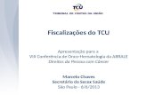 Fiscalizações do TCU Apresentação para a VIII Conferência de Onco-Hematologia da ABRALE Direitos da Pessoa com Câncer Marcelo Chaves Secretário da Secex.