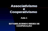 Associativismo e Cooperativismo Aula 1 ESTABELECENDO REDES DE COOPERAÇÃO.