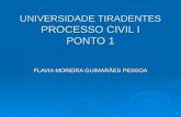 UNIVERSIDADE TIRADENTES PROCESSO CIVIL I PONTO 1 FLAVIA MOREIRA GUIMARÃES PESSOA.