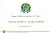 Secretaria de Aviação Civil Audiência Pública – Senado Federal 07 de março de 2012.