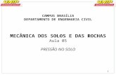 CAMPUS BRASÍLIA DEPARTAMENTO DE ENGENHARIA CIVIL MECÂNICA DOS SOLOS E DAS ROCHAS Aula 05 PRESSÃO NO SOLO 1.