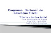 Tributo e Justiça Social Curso de Formação de Tutores ESAF MG – 25.02.2014 Eugênio Celso Gonçalves.