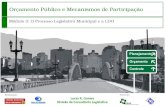 Realização: Parceria: Orçamento Público e Mecanismos de Participação Módulo 3: O Processo Legislativo Municipal e a LDO Lucas R. Gomes Divisão de Consultoria.