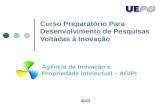 Curso Preparatório Para Desenvolvimento de Pesquisas Voltadas à Inovação Agência de Inovação e Propriedade Intelectual – AGIPI 2012.