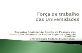 Encontro Regional de Gestão de Pessoas das Instituições Federais de Ensino Superior – Região Sudeste Universidade Federal Fluminense.