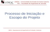 UDESC – Universidade do Estado de Santa Catarina FEJ – Faculdade de Engenharia de Joinville DEPS – Departamento de Engenharia de Produção e Sistemas Processo.