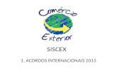 SISCEX 1. ACORDOS INTERNACIONAIS 2015. 1 - ACORDOS INTERNACIONAIS.
