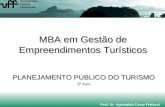 MBA em Gestão de Empreendimentos Turísticos PLANEJAMENTO PÚBLICO DO TURISMO 3ª Aula Prof. Dr. Aguinaldo Cesar Fratucci.