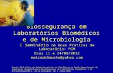 Biossegurança em Laboratórios Biomédicos e de Microbiologia I Seminário de Boas Práticas de Laboratório- FCM Dias 11 e 14/06/2012 meiredelmonte@yahoo.com.