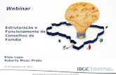 Material elaborado para utilização exclusiva nos cursos do IBGC. Estruturação e Funcionamento de Conselhos de Família Elvio Lupo Roberta Nioac Prado 17.
