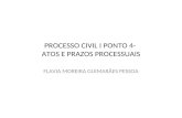 PROCESSO CIVIL I PONTO 4- ATOS E PRAZOS PROCESSUAIS FLAVIA MOREIRA GUIMARÃES PESSOA.