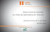 Antonio Carlos W. P. de Melo SECOP 2014 Marco Civil da Internet na Visão da Operadora de Telecom .