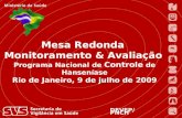 Expedito Luna 16 de novembro de 2004 DEVEP/PNCH de julho de Mesa Redonda Monitoramento & Avaliação Programa Nacional de Controle de Hanseníase Rio de Janeiro,