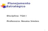 Planejamento Estratégico Disciplina: TGA I Professora: Neuma Simões 1.