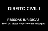 DIREITO CIVIL I PESSOAS JURÍDICAS Prof. Dr. Victor Hugo Tejerina Velázquez.
