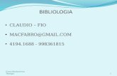 BIBLIOLOGIA CLAUDIO – FIO MACFABRO@GMAIL.COM 4194.1688 - 998361815 Curso Bacharel em Teologia1.