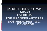 OS MELHORES POEMAS (2010) ESCRITOS POR GRANDES AUTORES DOS MELHORES “WC” DA CIDADE.