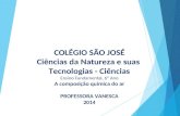 COLÉGIO SÃO JOSÉ Ciências da Natureza e suas Tecnologias - Ciências Ensino Fundamental, 6º Ano A composição química do ar PROFESSORA VANESCA 2014.