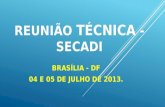 REUNIÃO TÉCNICA - SECADI BRASÍLIA - DF 04 E 05 DE JULHO DE 2013.