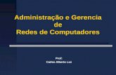 Administração e Gerencia de Redes de Computadores Prof: Carlos Alberto Luz.
