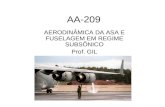 AA-209 AERODINÂMICA DA ASA E FUSELAGEM EM REGIME SUBSÔNICO Prof. GIL.