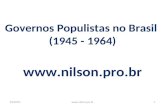 Governos Populistas no Brasil (1945 - 1964)  7/4/2015.