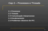 Cap 2 – Processos e Threads 2.1 Processos 2.2 Threads 2.3 Comunicação interprocesso 2.4 Escalonamento 2.5 Problemas clássicos de IPC 1.