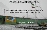 PSICOLOGIA DE GRUPOS: Pesquisadores em Isolamento e Confinamento na Antártica Geny de O. Cobra.