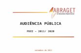 Setembro de 2011 AUDIÊNCIA PÚBLICA PDEE – 2011/ 2020.