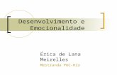 Desenvolvimento e Emocionalidade Érica de Lana Meirelles Mestranda PUC-Rio.