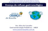 Dra. Elisa de Carvalho Gastroenterologia Pediátrica – HBDF  Doença do refluxo gastroesofágico de Brasília II Congresso Paraibano.