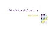 Modelos Atômicos Prof. Zeca. Leucipo (450 a.C.) Leucipo dizia que a matéria podia ser dividida em partículas cada vez menores Matéria Descontínua Divisão.