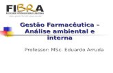 Gestão Farmacêutica – Análise ambiental e interna Professor: MSc. Eduardo Arruda.