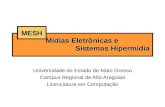 Universidade do Estado de Mato Grosso Campus Regional de Alto Araguaia Licenciatura em Computação MESH Mídias Eletrônicas e Sistemas Hipermídia.