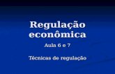 Regulação econômica Aula 6 e 7 Técnicas de regulação.