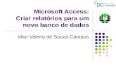 Microsoft Access: Criar relatórios para um novo banco de dados Vitor Valerio de Souza Campos.