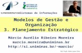 Sistemas de Informações Modelos de Gestão e Organização 3. Planejamento Estratégico Márcio Aurélio Ribeiro Moreira marcio.moreira@uniminas.br marcio