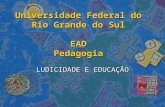 Universidade Federal do Rio Grande do Sul EAD Pedagogia LUDICIDADE E EDUCAÇÃO.