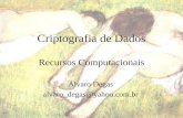 Criptografia de Dados Recursos Computacionais Álvaro Degas alvaro_degas@yahoo.com.br.