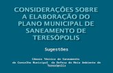 Sugestões Câmara Técnica de Saneamento do Conselho Municipal da Defesa do Meio Ambiente de Teresópolis.