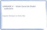UNIDADE V – Visão Geral do Poder Judiciário Augusto Henrique Lio Horta, Msc.